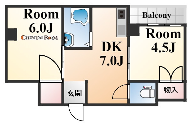 神戸市中央区北野町４丁目の賃貸マンションの間取り