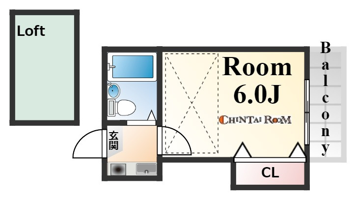 神戸市東灘区住吉宮町５丁目のアパートの間取り
