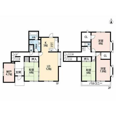 芦屋市東芦屋町のアパートの間取り