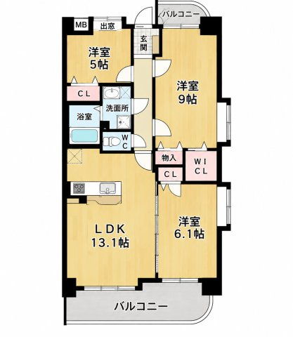 エスポワールの間取り|別号室タイプ
