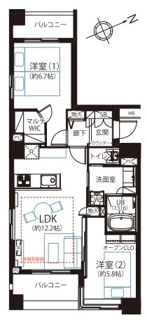 アビテ蔵前リバーサイドの間取り