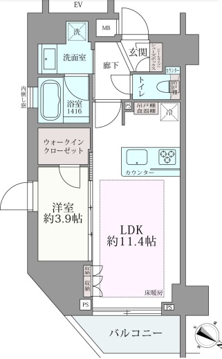 シティインデックス三ノ輪の間取り