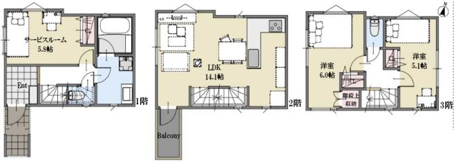 本駒込3丁目条件付き売地の土地図＋建物プラン例