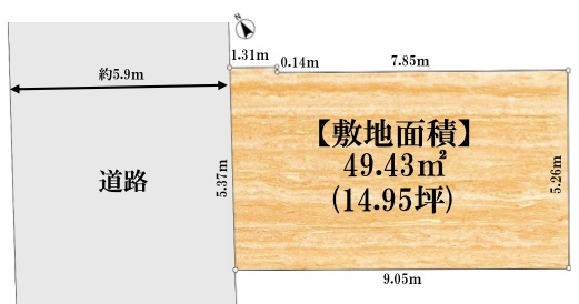 山吹町条件付き売地の土地図