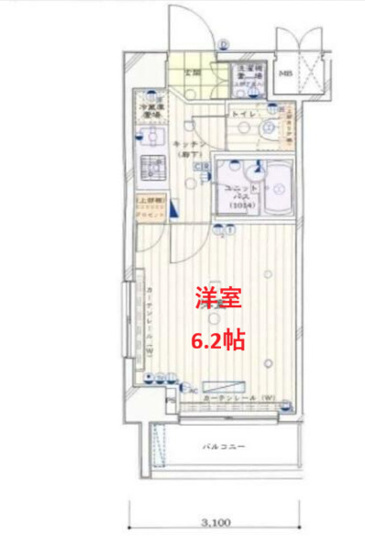 【間取り】 | ルーブル大森伍番館 | 洋室6.2帖です
