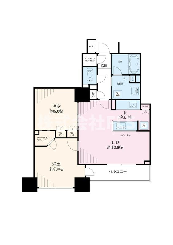 新宿区四谷４丁目の賃貸マンションの間取り