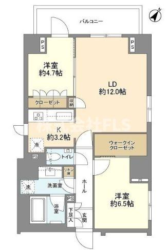 中央区日本橋蛎殻町１丁目の賃貸マンションの間取り