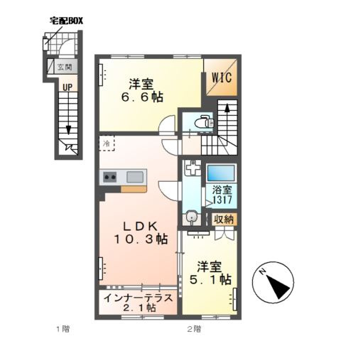 柏市逆井３丁目新築アパート（仮称）の間取り