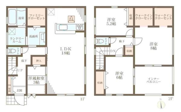 リーブルガーデン神殿町 １号棟 ／新築一戸建の間取り