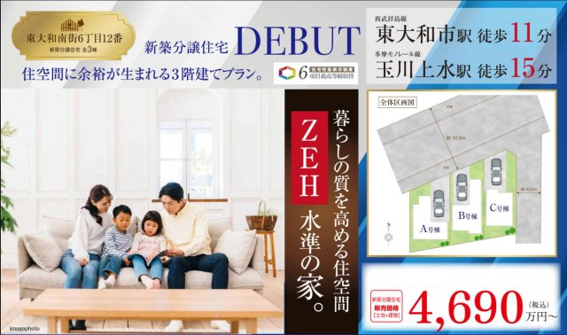 【Heartfull Town】 東大和南街６丁目12番のその他|〇本物件の売主が作成した販売用図面です〇