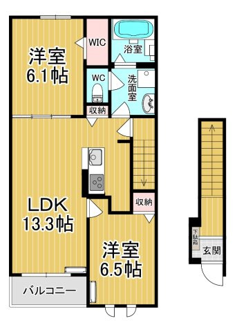 【間取り】 | Ｎ－１Ｂ | ファミリーさん向けのお部屋です♪