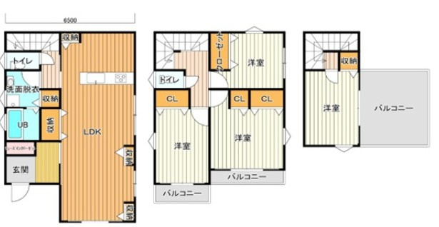 八雲中町貸戸建の間取り