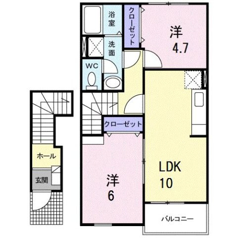 モンターニュＢの間取り