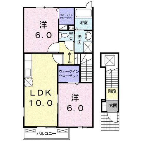 グランフィールド甘木Ａ棟の間取り