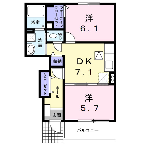 プラシードＢの間取り