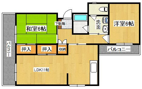 【間取り】 | グランドハイツ大産
