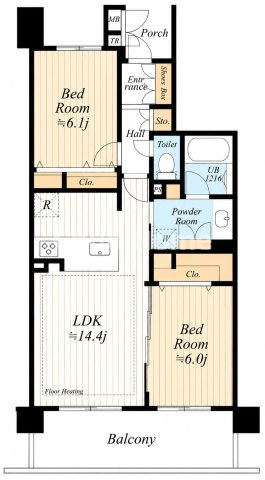 クレストフォルム清澄庭園の間取り|全室6帖以上！南西向きにつきまして日当たり・通風良好。新規リノベーション施工が完了いたしましたのでいつでも内覧が可能です。安心のアフターサービス保証付きですのでご購入後も安心して暮らせます。
