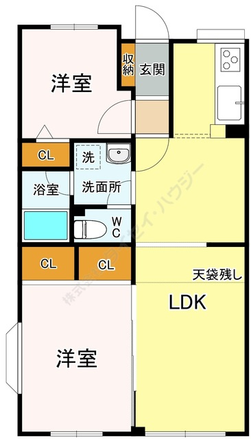 セピア室ノ木坂の間取り|2LDK