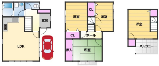 【間取り】 | 高月北二丁目貸家