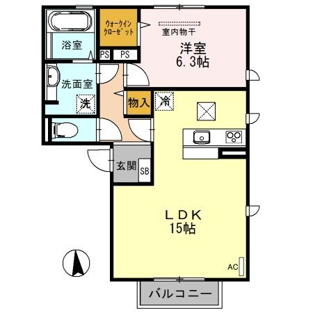 アンソレイユ　A棟の間取り
