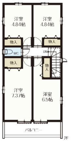 【仲介手数料無料】清瀬市野塩２期全８棟Ａ号棟　清瀬市の不動産なら西武ハウジングの間取り
