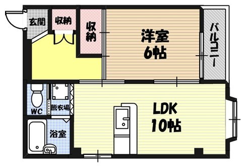東大阪市西堤楠町３丁目の賃貸マンションの間取り