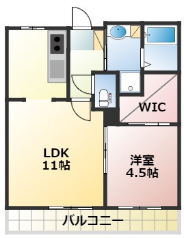 熊本市西区蓮台寺１丁目の賃貸マンションの間取り