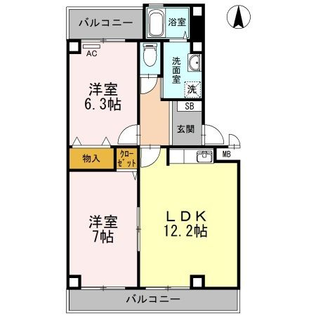 Ｔｗｉｎ　Ｃａｓａ　Ⅱ棟 Ⅱの間取り