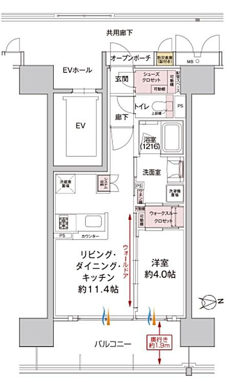 イニシアブランなんばの間取り