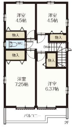 【仲介手数料無料】清瀬市野塩２期全８棟Ｋ号棟　清瀬市の不動産なら西武ハウジングの間取り