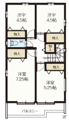 【仲介手数料無料】清瀬市野塩２期全８棟Ｍ号棟　清瀬市の不動産なら西武ハウジングの間取り