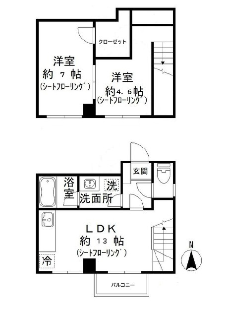 川崎市麻生区上麻生２丁目の賃貸マンションの間取り