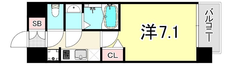 大阪市西淀川区姫里２丁目の賃貸マンションの間取り