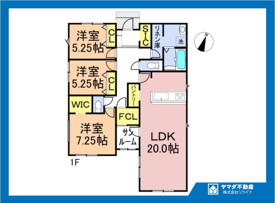 グラファーレ　一宮市柚木颪　全1区画分譲の間取り|■1号棟　■ヤマダ不動産　株式会社リライフ　
■夢のマイホーム購入をフルサポートします！