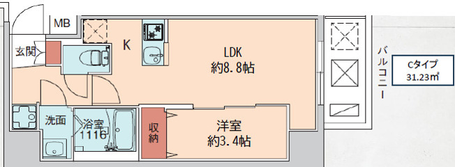 【間取り】 | ArtizA南船場