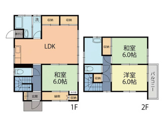 【間取り】 | 広島市西区己斐上１丁目　賃収戸建