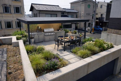 【その他】 | 広島市東区光が丘		 | 車庫上活用例：屋上BBQとダイニングエリア☆CGで画像加工しています。