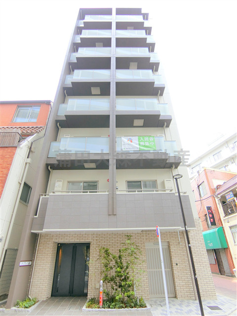 コヌ　ブリーズ蒲田の外観|外観　2018年4月築　RC鉄筋コンクリート造地上8階建て1K～1LDK総戸数14戸の人気賃貸マンション　東京都大田区蒲田4丁目　JR京浜東北線蒲田駅、京急蒲田駅近　ALSOKセキュリティー