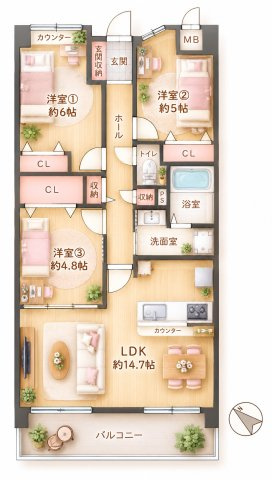 ステイツ香里ヶ丘の間取り|間取り図はいかがですか？ご希望を叶える間取りですか？リビングの広さは？水回りの位置は？カウンターキッチン？など色々な情報が集約されています。弊社ではリフォームなどのご相談も承っております。
