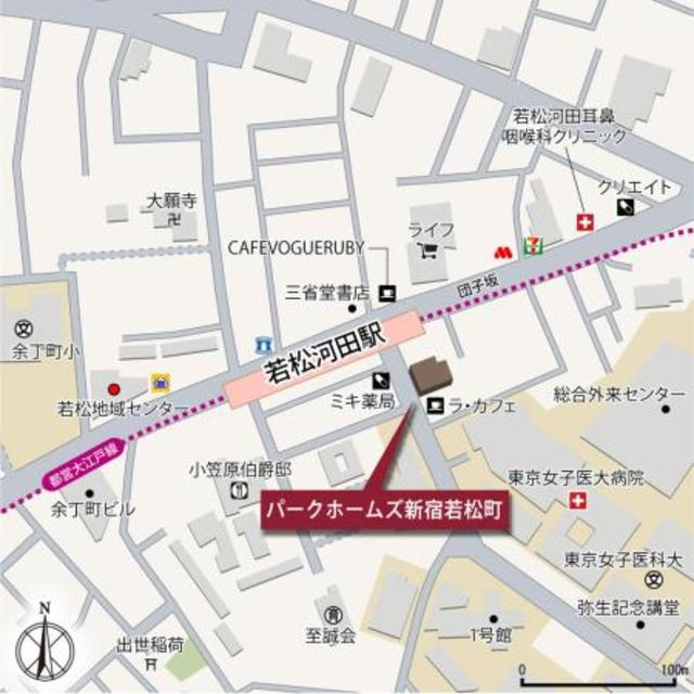 パークホームズ新宿若松町の地図