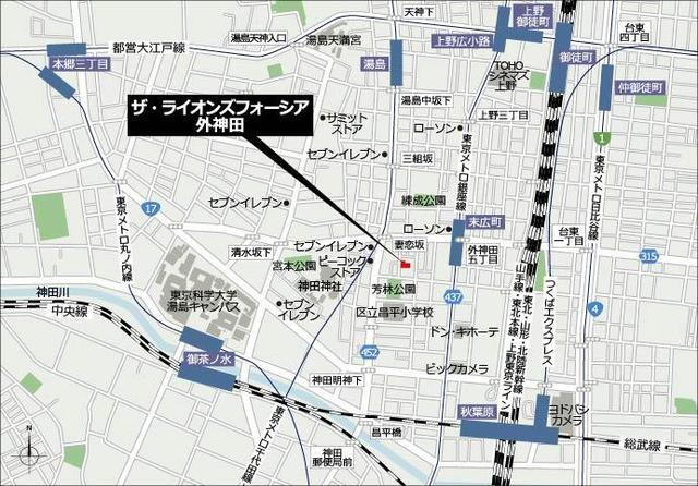 ザ・ライオンズフォーシア外神田の地図