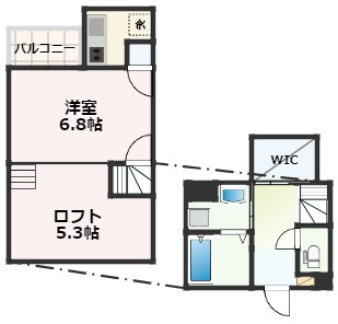 熊本市中央区本荘６丁目のアパートの間取り