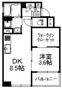大阪市中央区内久宝寺町２丁目の賃貸マンションの間取り
