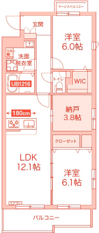 茅ヶ崎市菱沼１丁目の賃貸マンションの間取り