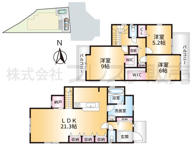奈良市菅原東２丁目の新築一戸建の間取り|間取図