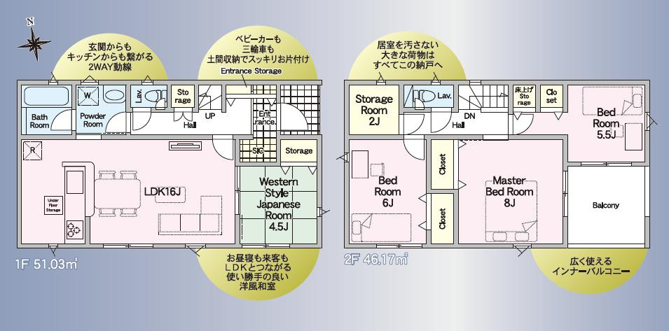 下妻市南原第2　新築戸建の間取り