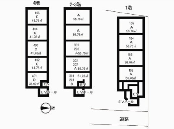 セイント武蔵小金井の区画図