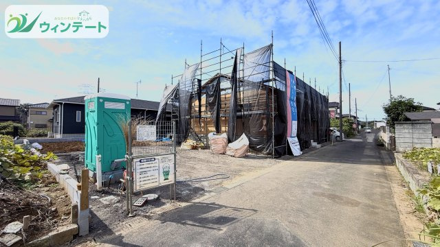 下妻市前河原第2　新築戸建の前面道路含む現地写真|現地写真です。敷地面積367.93㎡（111.29坪）とゆとりの広さ。日当たりや風通しはぜひ現地でご確認ください。