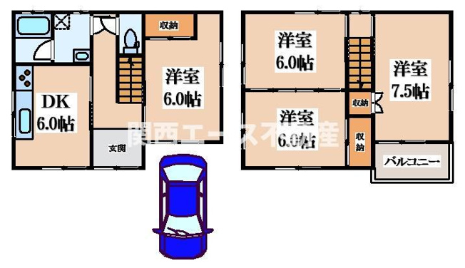 【間取り】 | 北出町貸家