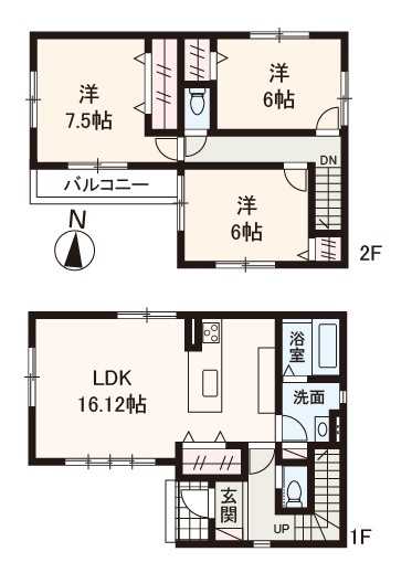 【間取り】 | 堺市東区日置荘西町6丁1期 | 家族が快適に暮らせる3LDK！カースペース1台分有(車種による)。前面道路は約6.7ｍで見通しがよく、車の出し入れも楽々！